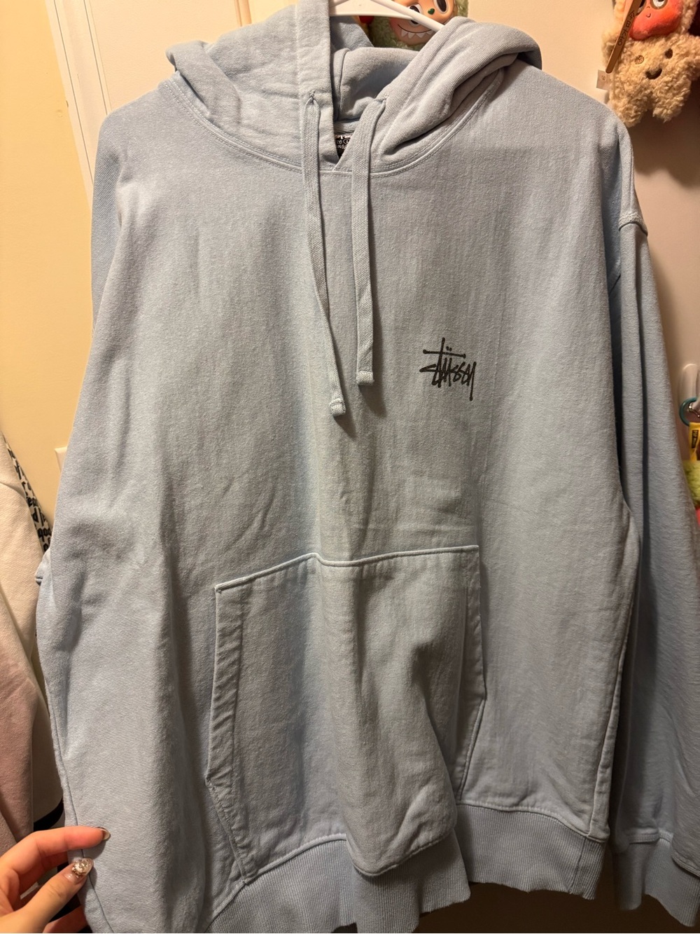 Stussy Light Blue Pullover Hoodie Sweatshirt